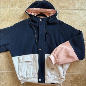 Colorblock Jacket - Navy, Pink, and White
